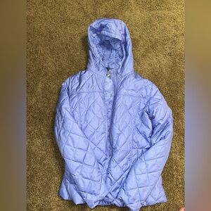 Columbia lavender puffer with fur inside coat